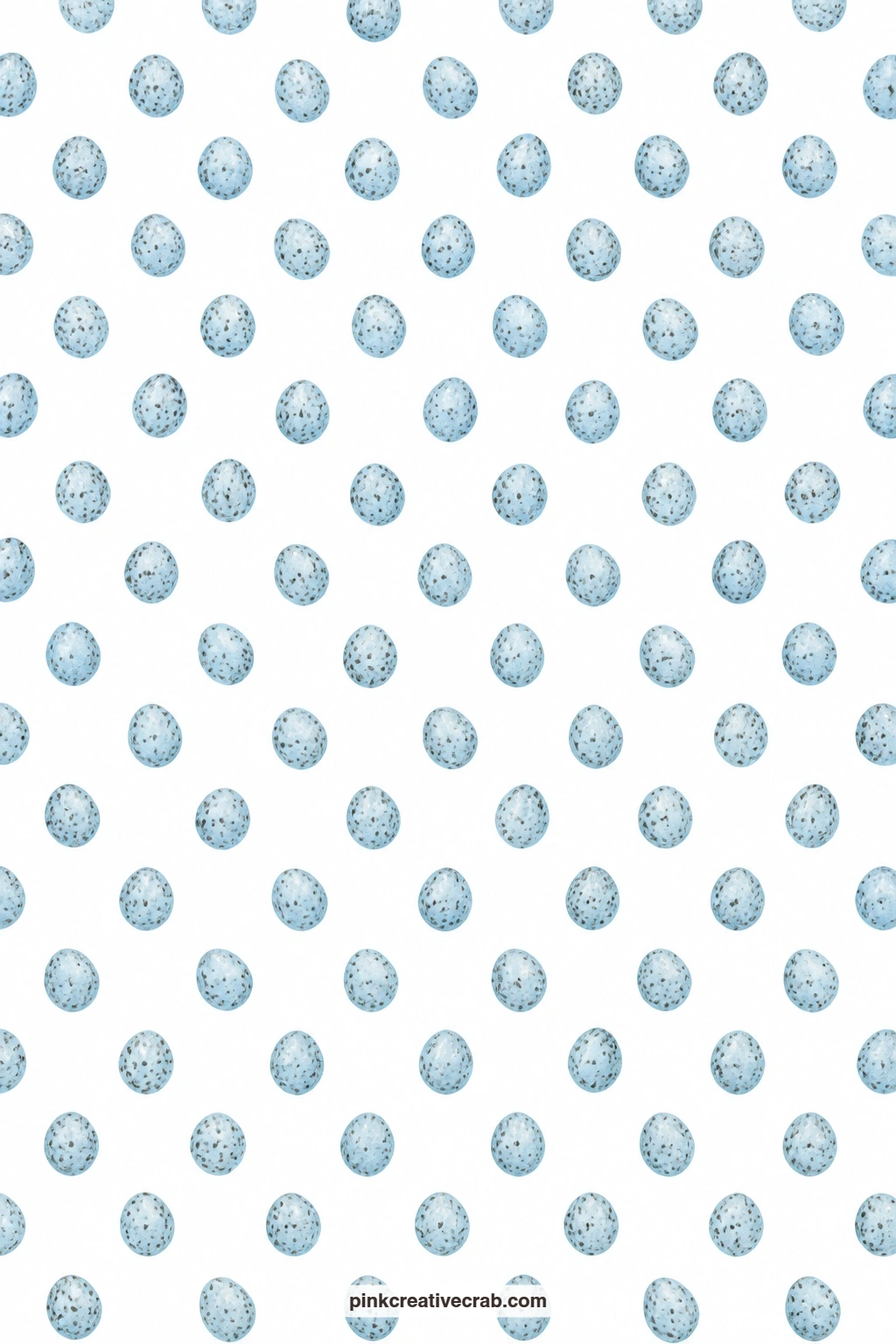 Robin Egg Scatter Paper printable page — Small blue robin eggs scatter across white, a quiet base for a photo on a garden journal page or tucked behind a nest