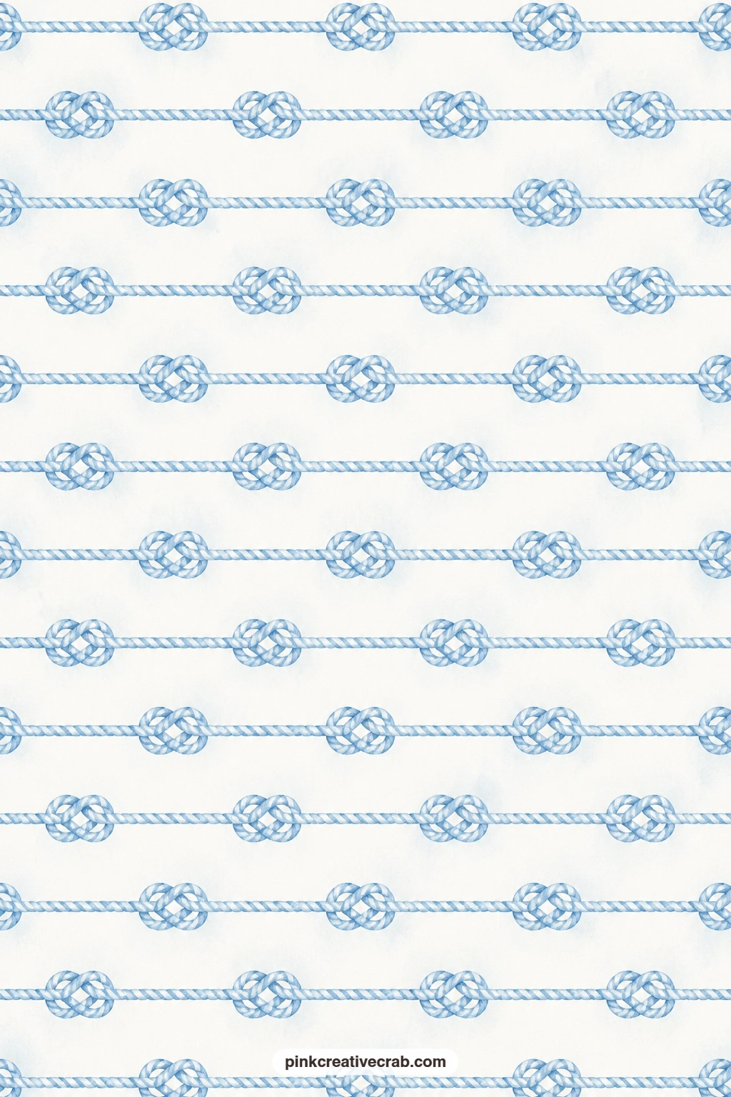 Rope Knot Border Paper printable page — A blue and white rope knot design repeats in tidy rows, useful as a card mat edge or a border strip trimmed for a