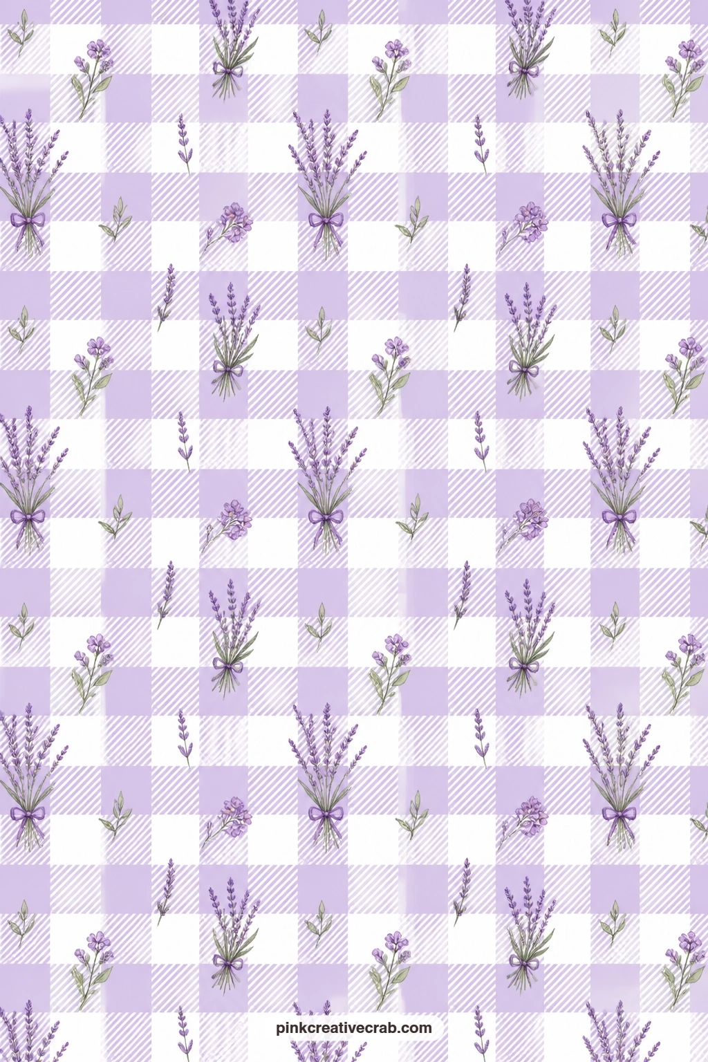 Lavender Buffalo Check Paper printable page — A buffalo check in lavender tones suits a book cover or folio well, with enough weight to feel sturdy even when