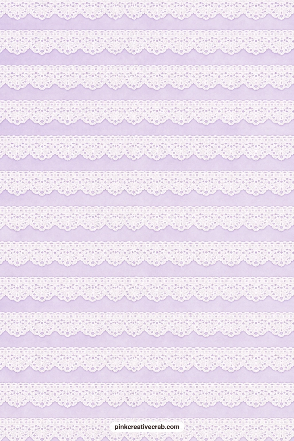 Lace Trim Rows Paper printable page — Rows of lace trim on pale lilac wrap a small gift beautifully, especially tied with a ribbon that matches the lilac