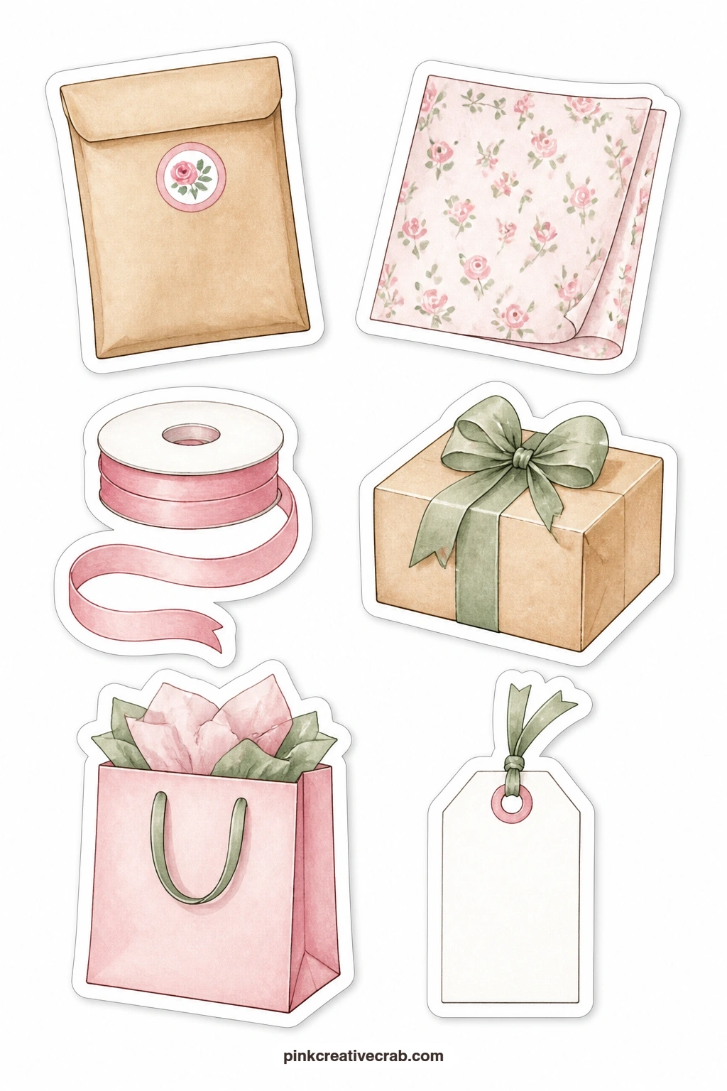 Small Business Packaging Stickers printable page — Keep this sheet on plain paper rather than sticker paper if you plan to cut the pieces into little collage