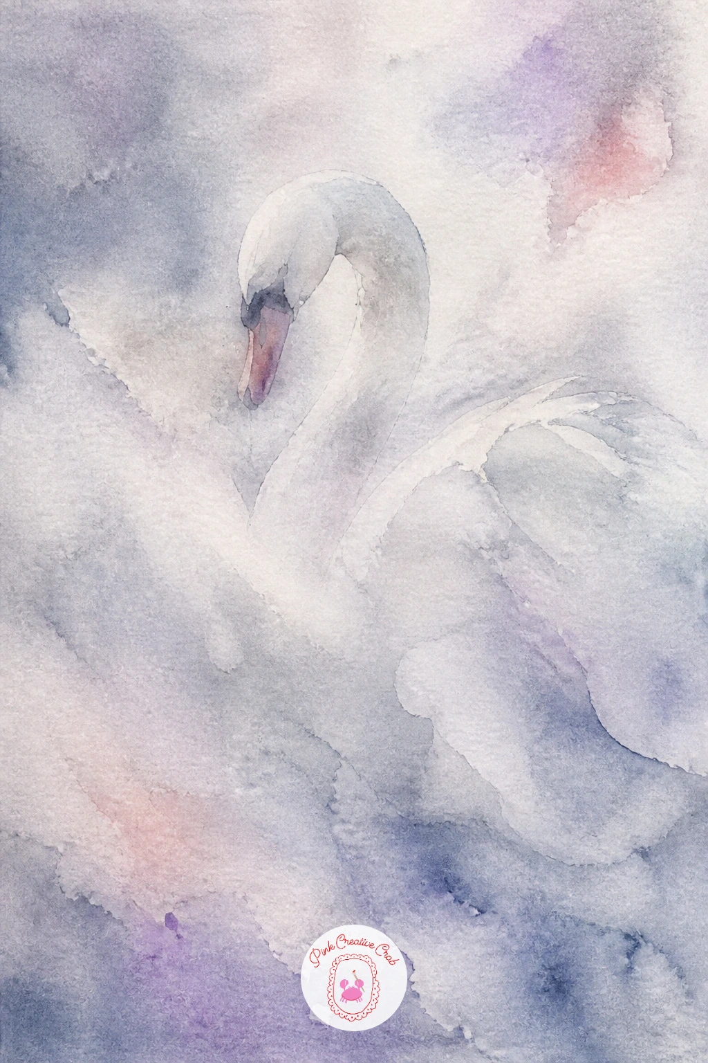 Swan Half Hidden in Fog — Push the mood further with a swan half hidden in soft fog, only its outline showing. Swan drawing