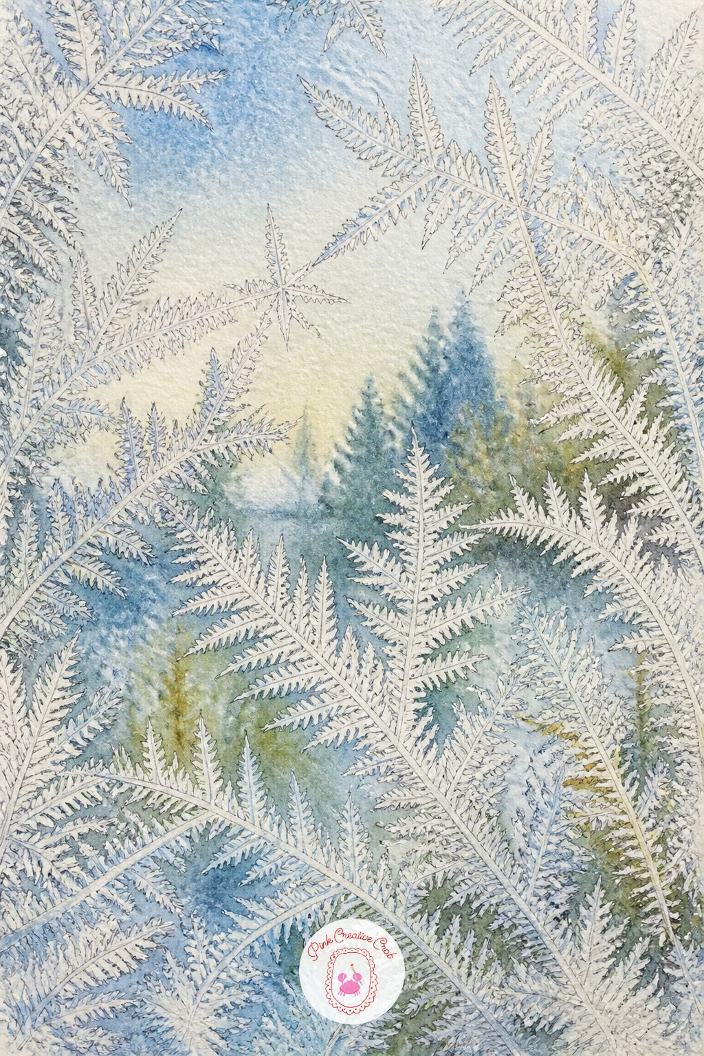 Frost Ferns On A Windowpane — Frost ferns forming on the inside of a cold windowpane, with the garden softly blurred behind, let you draw something delicate in