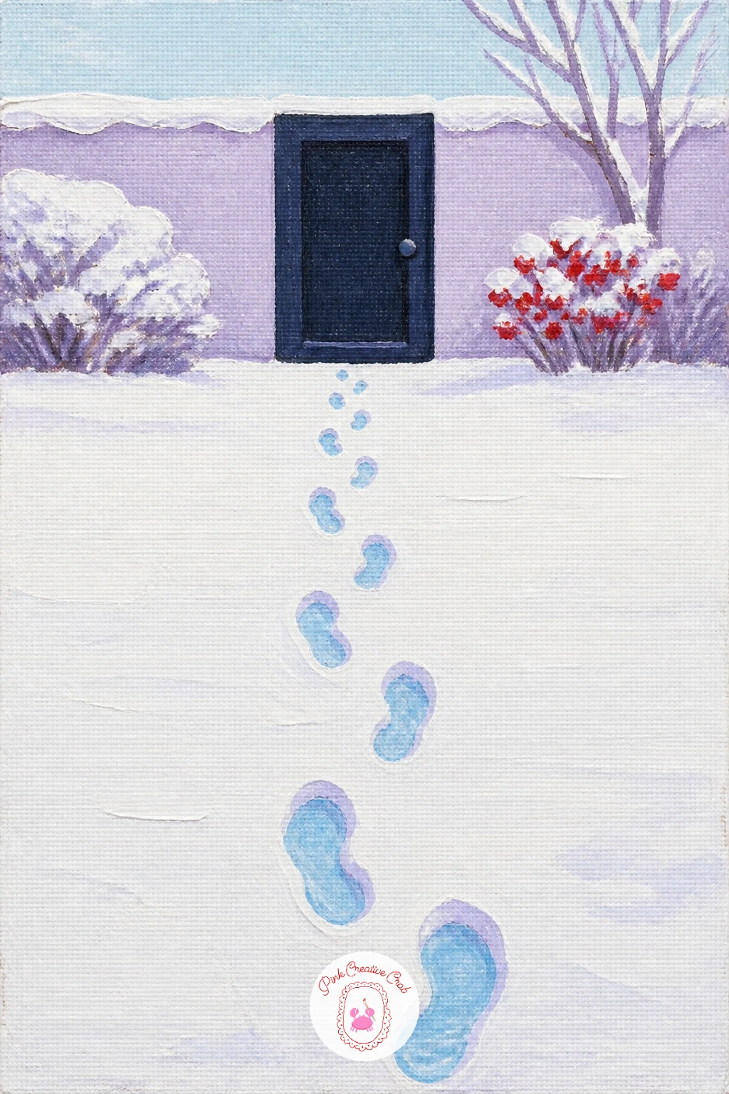 Footprints to the Back Door — Footprints turn a plain white garden into a scene with a story, and this is a gentle one to try next. Snow painting