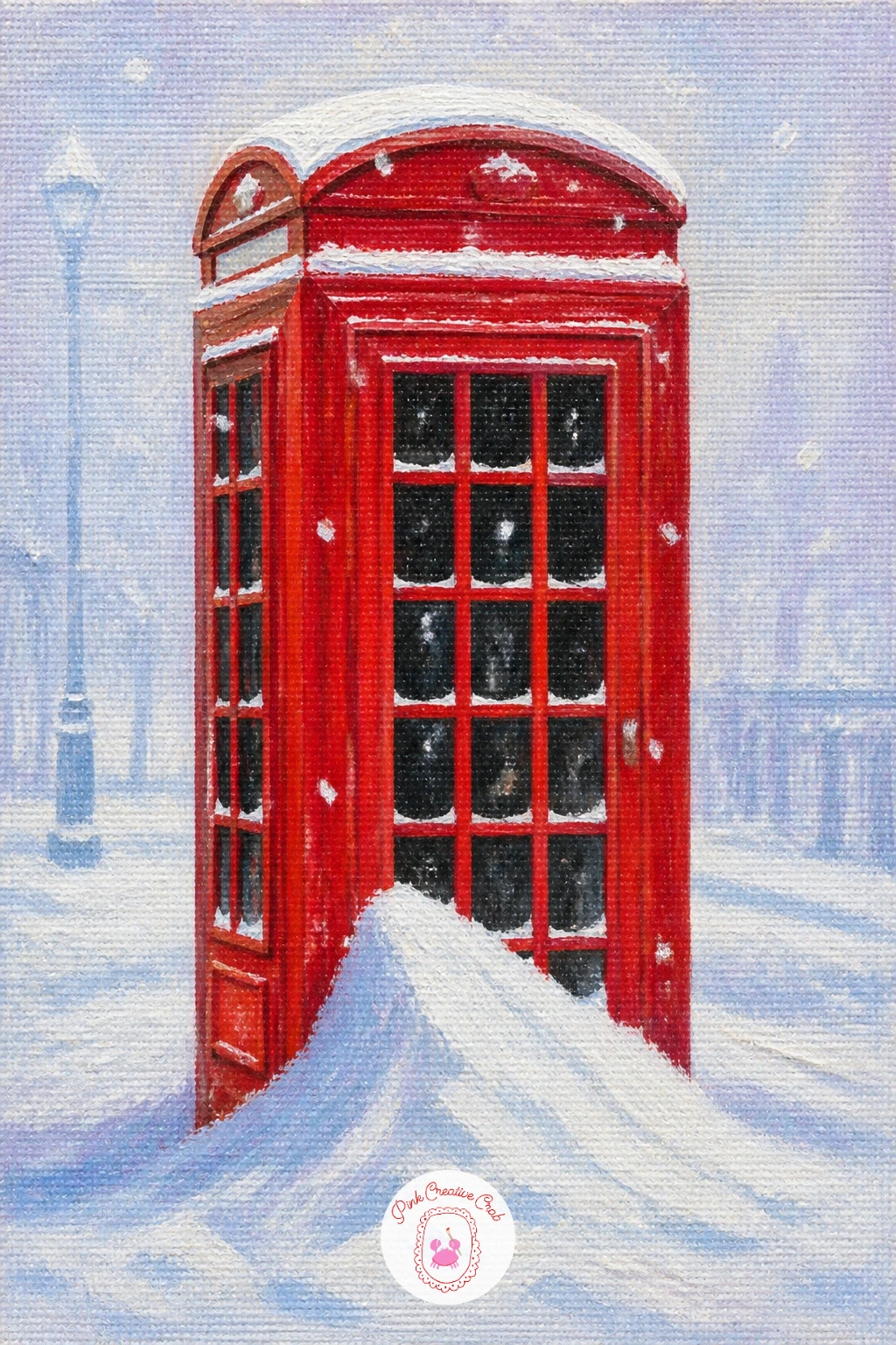 Red Phone Box in Drifting Snow — A red phone box with snow drifting against its door is a strong graphic subject, easy to get right with a few careful