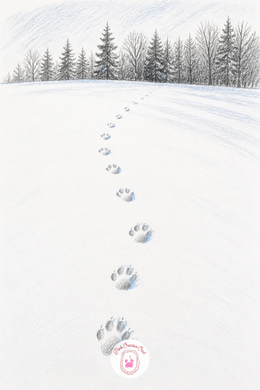 Animal Tracks Across Fresh Snow — Animal tracks crossing untouched snow is the simplest composition on this list and a good one for a short sitting, since most