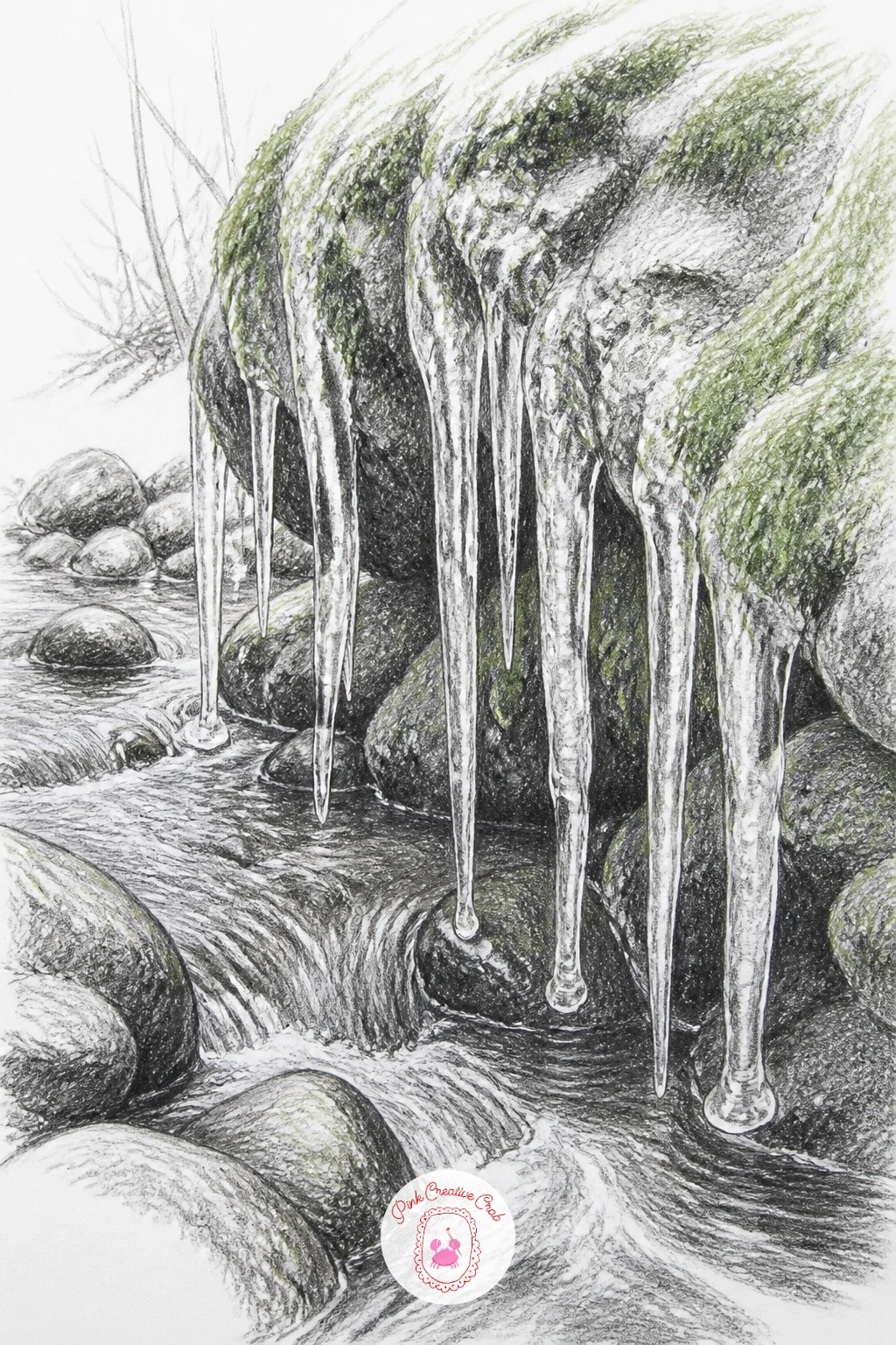 Icicles On Mossy Rocks Along A Creek — Icicles hanging from mossy rocks along a creek make a satisfying detailed close to this list, since it combines three