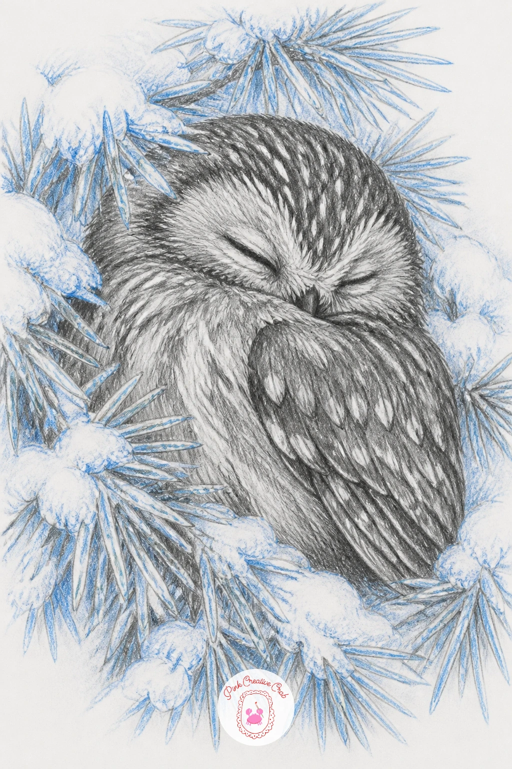 Tiny Saw-Whet Owl Sleeping — Tiny saw-whet owl sleeping among snowy pine needles is one of the smallest, softest subjects on this list, and it rewards a gentle