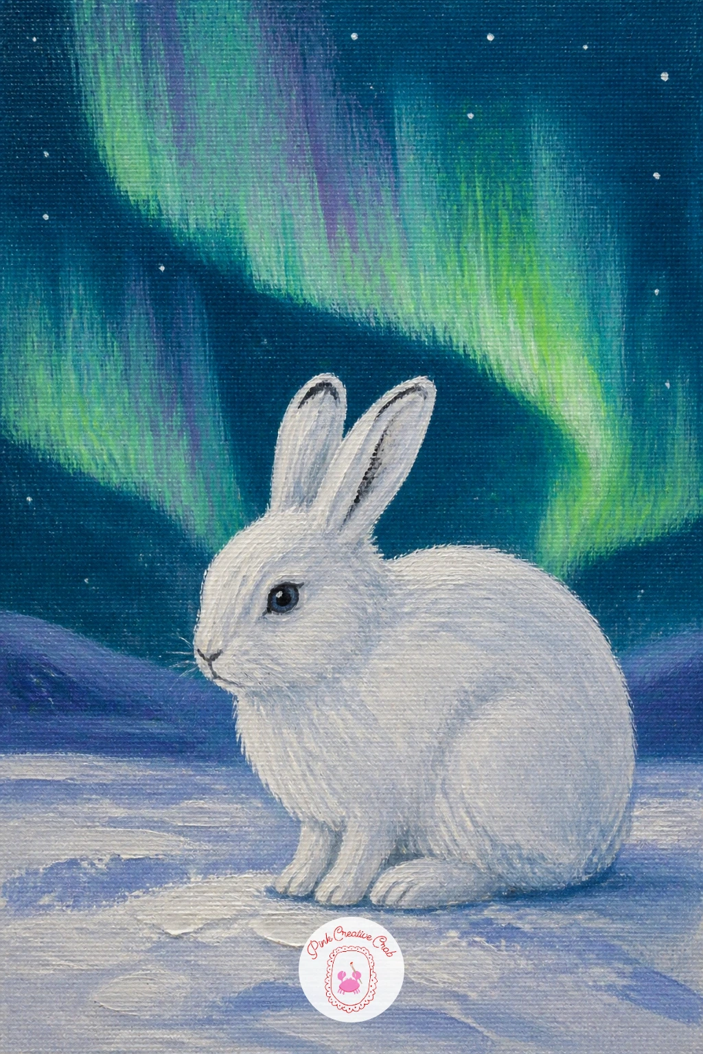 Arctic Hare Sitting Still in the Snow — An arctic hare sitting still in the snow under a green sky is about as quiet a subject as this list gets, which makes