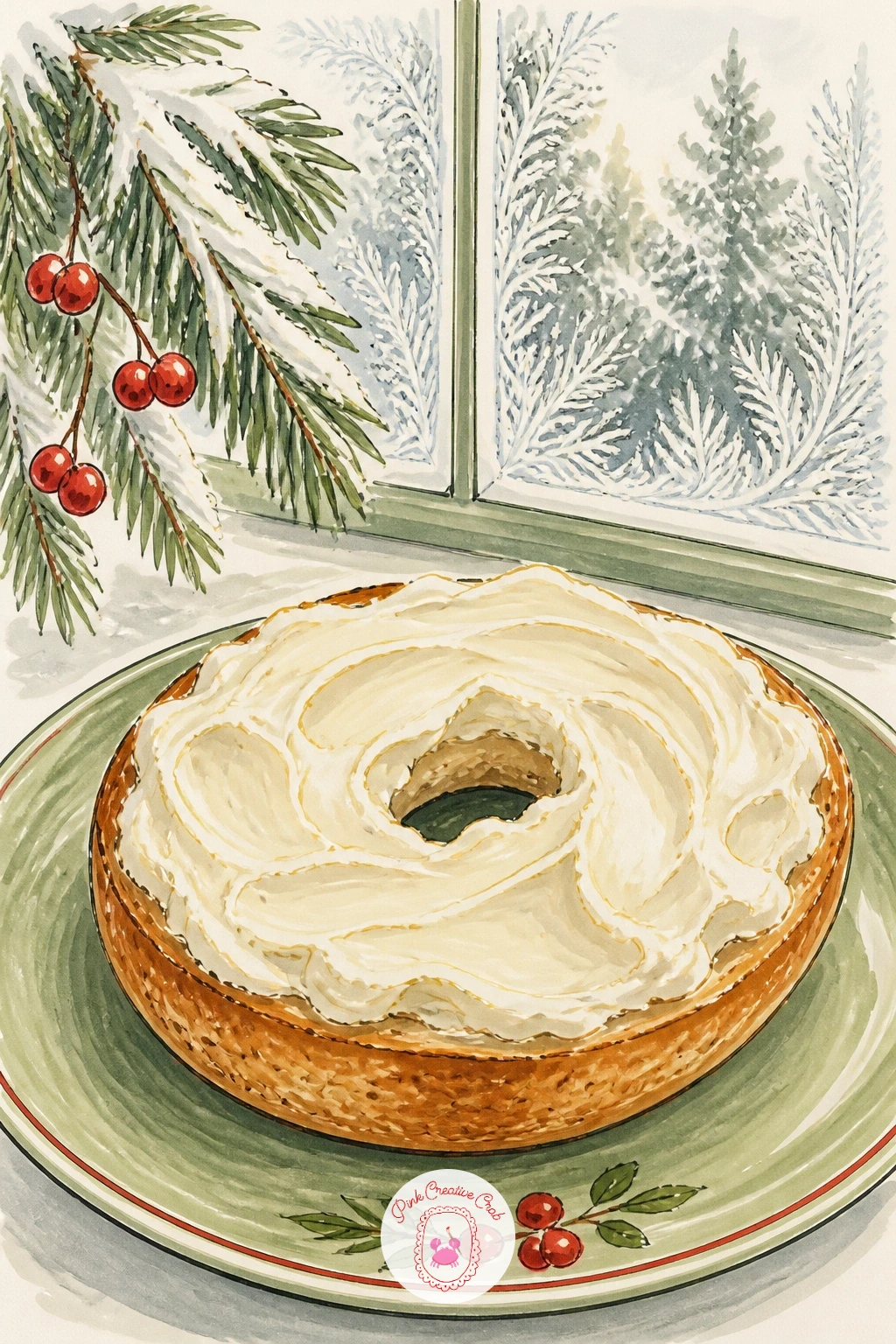 Bagel Spread With Cream Cheese on a Winter Morning — A bagel halved and spread with cream cheese is a fast, satisfying subject with a strong ring shape to
