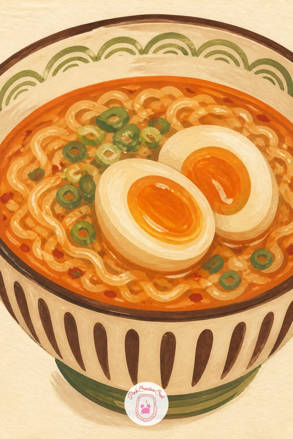 Ramen Bowl With a Soft Egg — Ramen is all about layering a few flat shapes in the right order. Food illustration