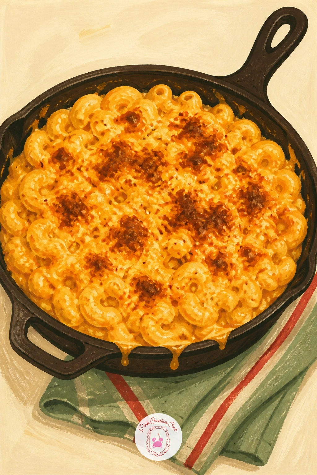 Mac and Cheese Straight From the Oven — This one is about capturing bubbling just out of the oven. Food illustration
