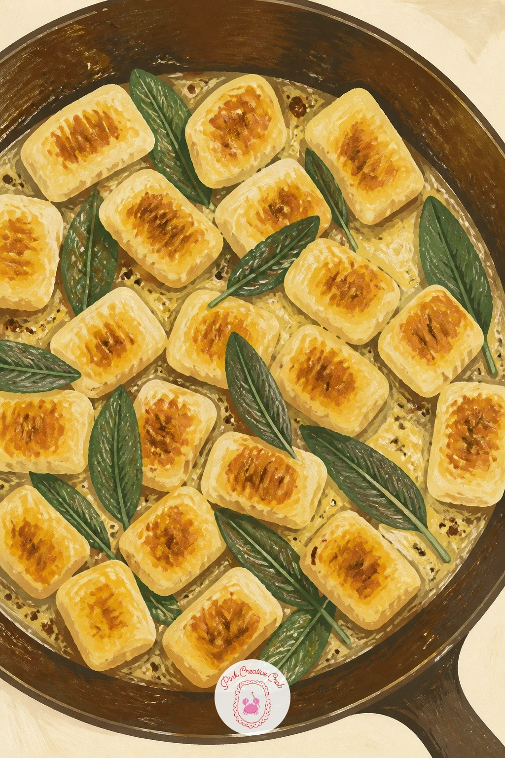 Gnocchi With Brown Butter and Sage — Finish the list with a skillet of gnocchi, a nice study in small repeated shapes browned unevenly in butter. Food
