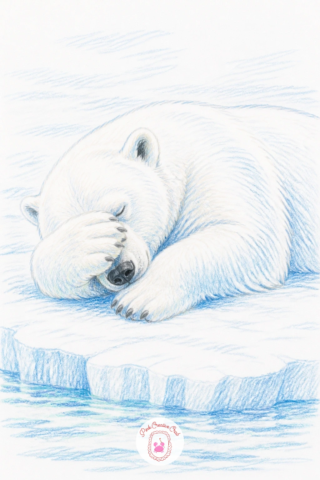 Bear Napping With Paw Over Nose — Nothing beats a polar bear napping on an ice floe with one paw over its nose for pure charm, and the trick is entirely in the
