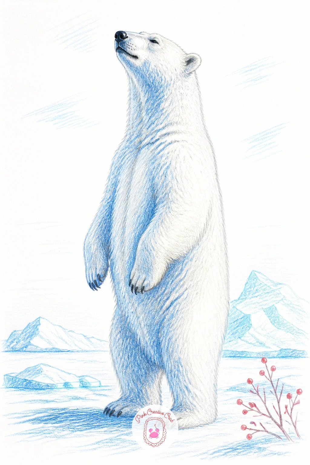 Bear Standing Tall to Sniff Morning Air — Height matters here, so measure the standing bear against itself before drawing a single hair: the body from nose to