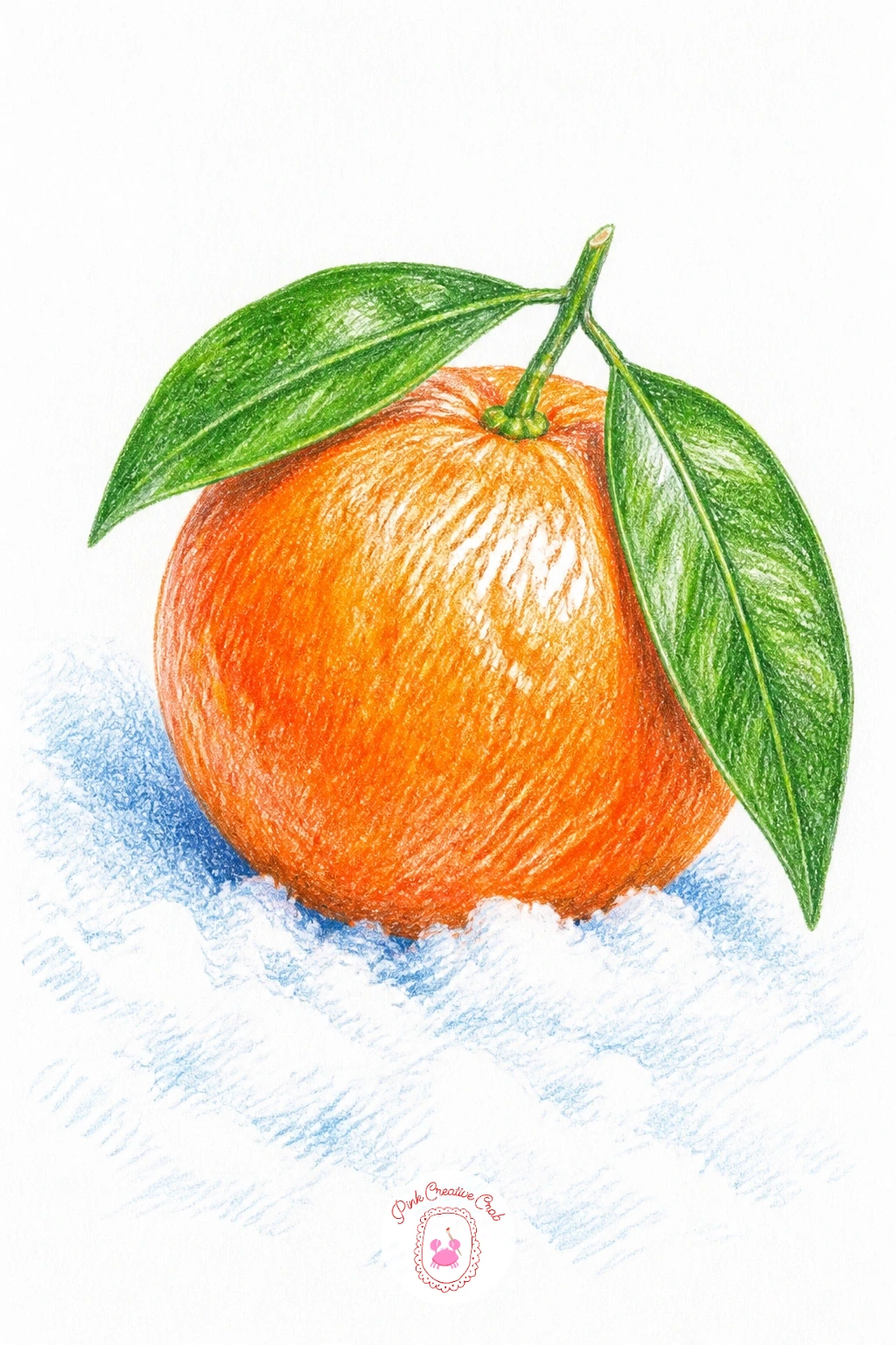 Clementine With Leaves in Fresh Snow — After the busier kitchen scenes, slow down with one quiet subject: a single clementine with two glossy leaves still