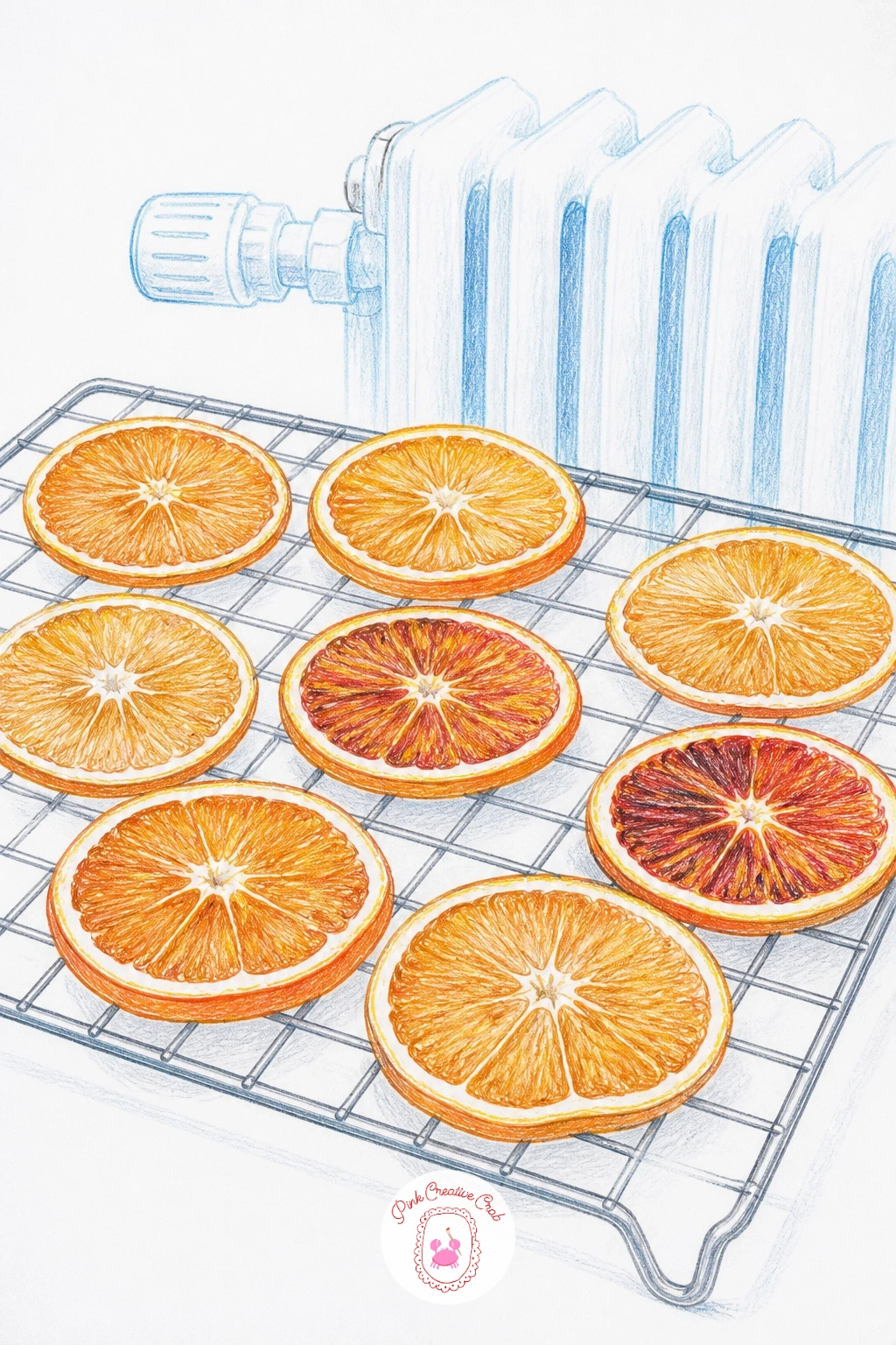 Orange Slices Drying on a Cooling Rack — Dried orange slices have a different texture than fresh ones, which makes this a nice contrast piece after the juicier